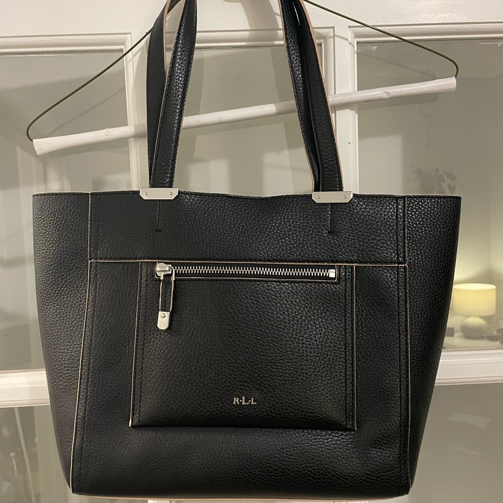 Lauren Ralph Lauren Blue Tote Bag *blue ink from pen on inside*